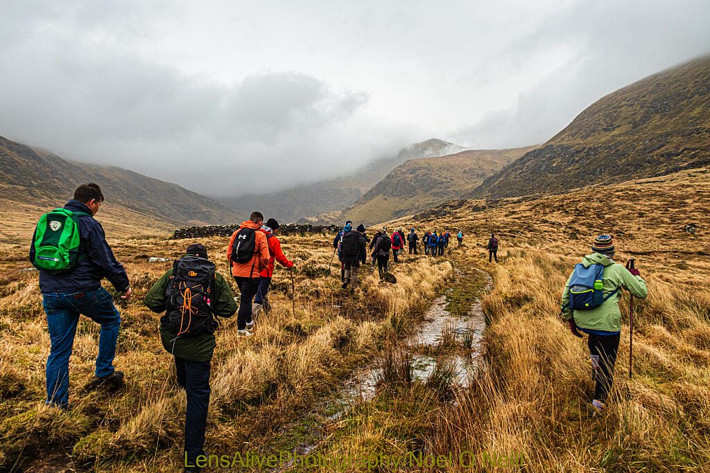Beautiful landscape view on hillwalking route Coum an Lochaigh Loop