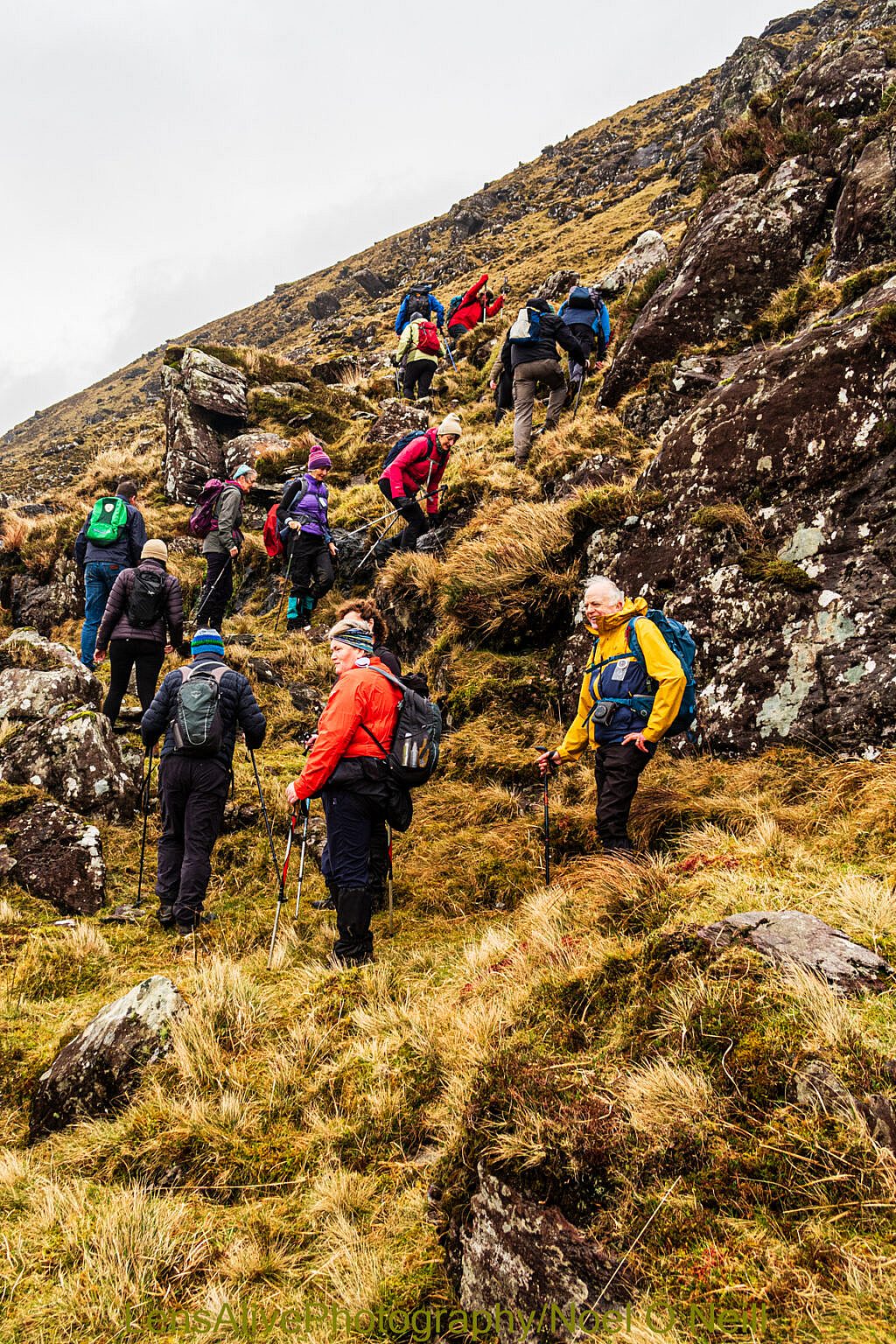 Beautiful landscape view on hillwalking route Coum an Lochaigh Loop