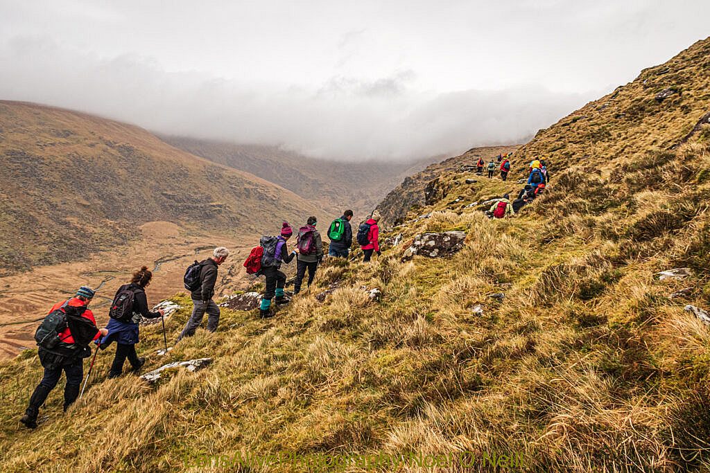 Beautiful landscape view on hillwalking route Coum an Lochaigh Loop