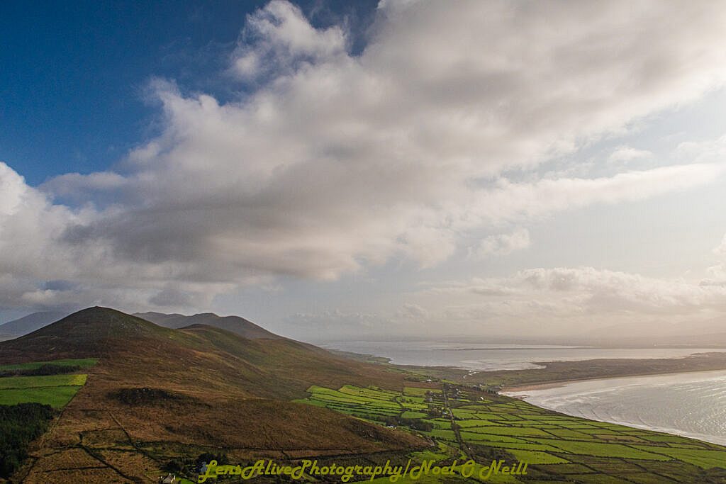 Beautiful landscape view on hillwalking route Meelin Hill - Maum Road - Annascaul Loop