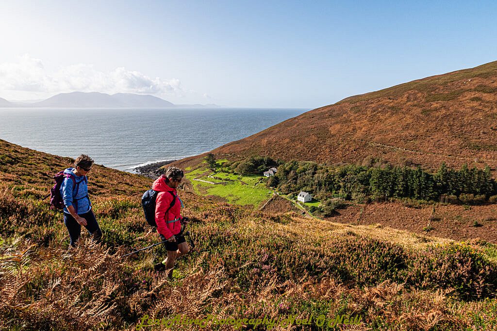 Beautiful landscape view on hillwalking route Meelin Hill - Maum Road - Annascaul Loop