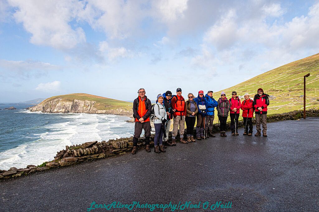 Beautiful landscape view on hillwalking route Sliabh an Iolair (Mount Eagle) from Coumeenoole