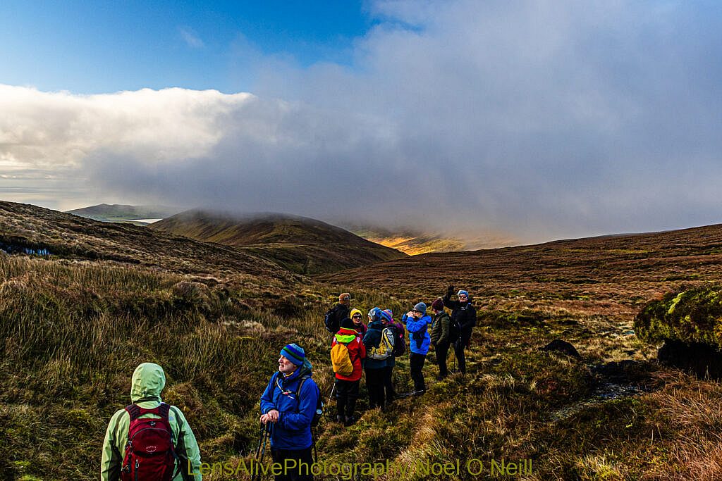 Beautiful landscape view on hillwalking route Barra na Conrach - Cruach Scéirde - An Cnapán Mór