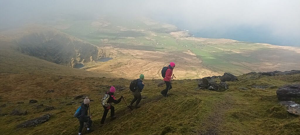 Beautiful landscape view on hillwalking route Cruach Bhreanainn from Baile Breac