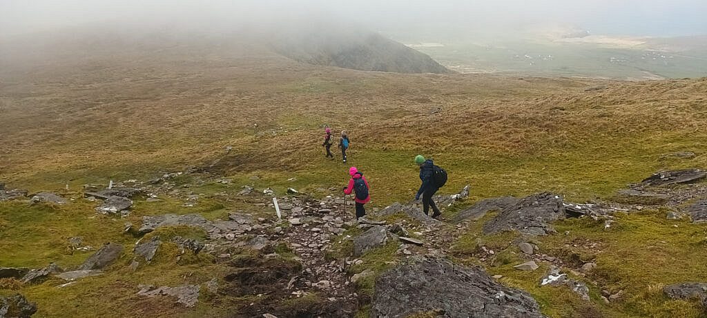 Beautiful landscape view on hillwalking route Cruach Bhreanainn from Baile Breac