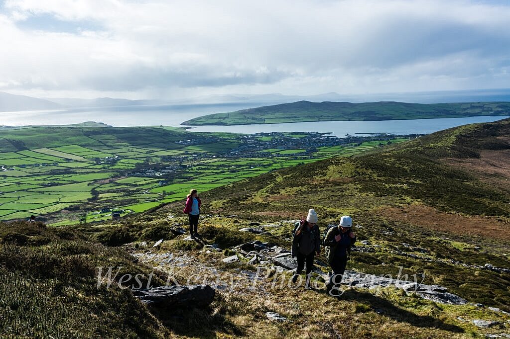Beautiful landscape view on hillwalking route Cnoc an Cairn & Conor Pass Loop