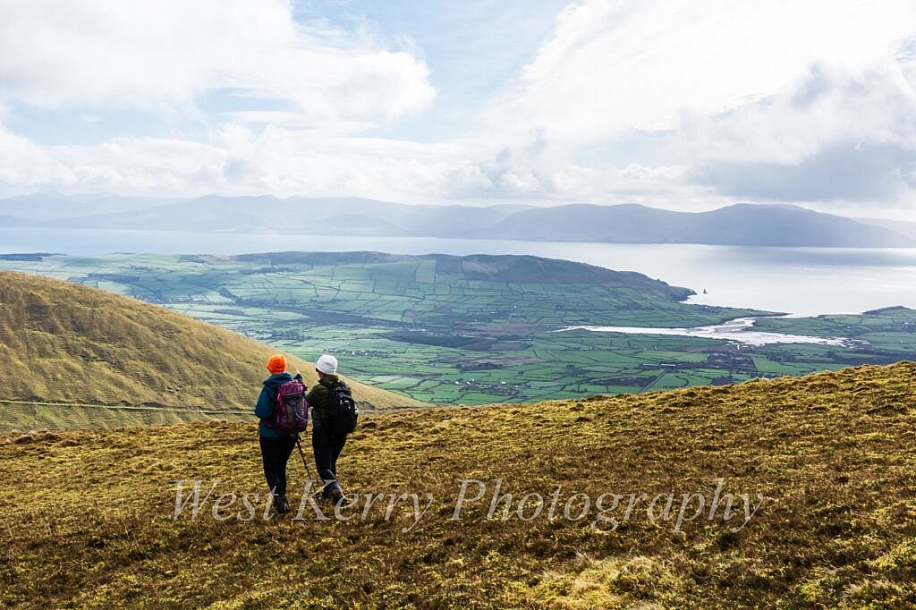 Beautiful landscape view on hillwalking route Cnoc an Cairn & Conor Pass Loop