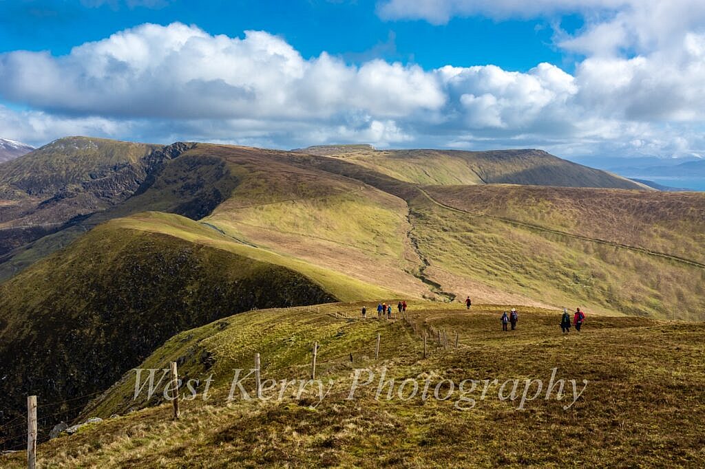Beautiful landscape view on hillwalking route Cnoc an Cairn & Conor Pass Loop