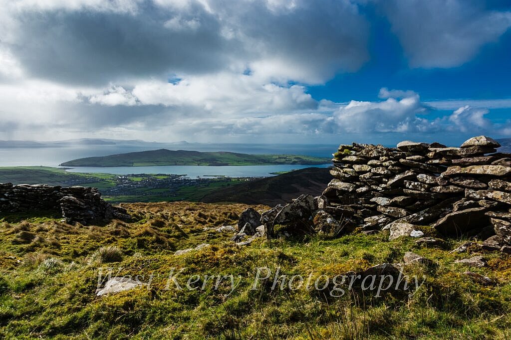 Beautiful landscape view on hillwalking route Cnoc an Cairn & Conor Pass Loop