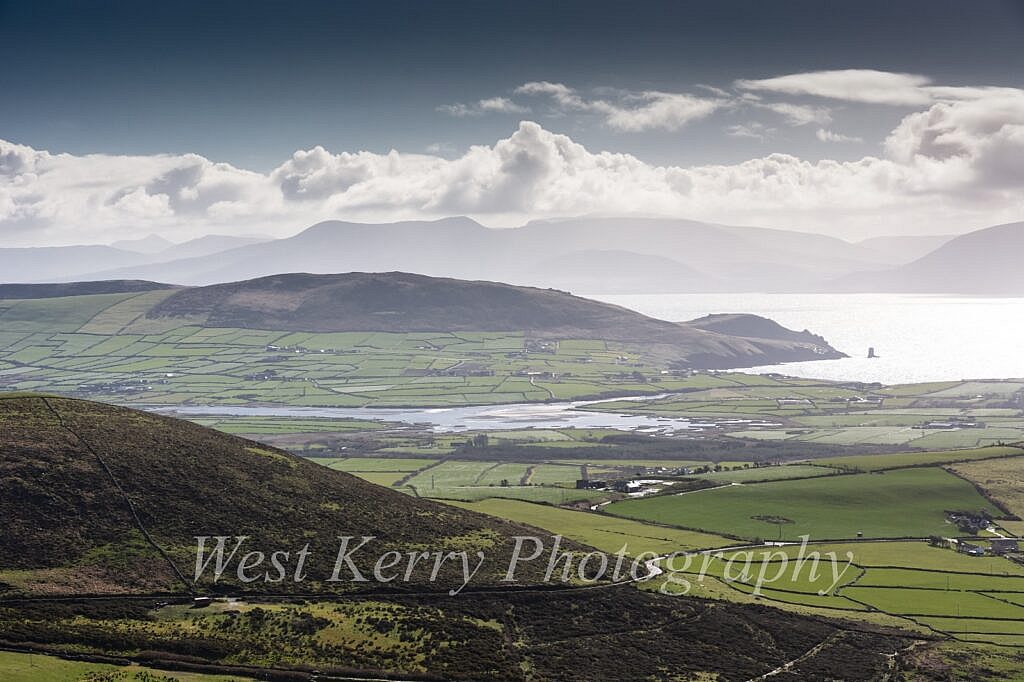 Beautiful landscape view on hillwalking route Cnoc an Cairn & Conor Pass Loop