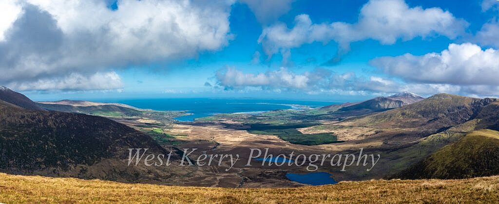 Beautiful landscape view on hillwalking route Cnoc an Cairn & Conor Pass Loop