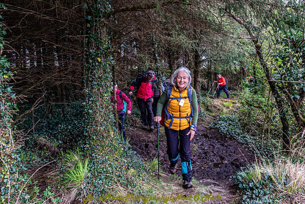 Beautiful landscape view on hillwalking route Gleann na hUamha -Macha na Bó - Annascaul Village