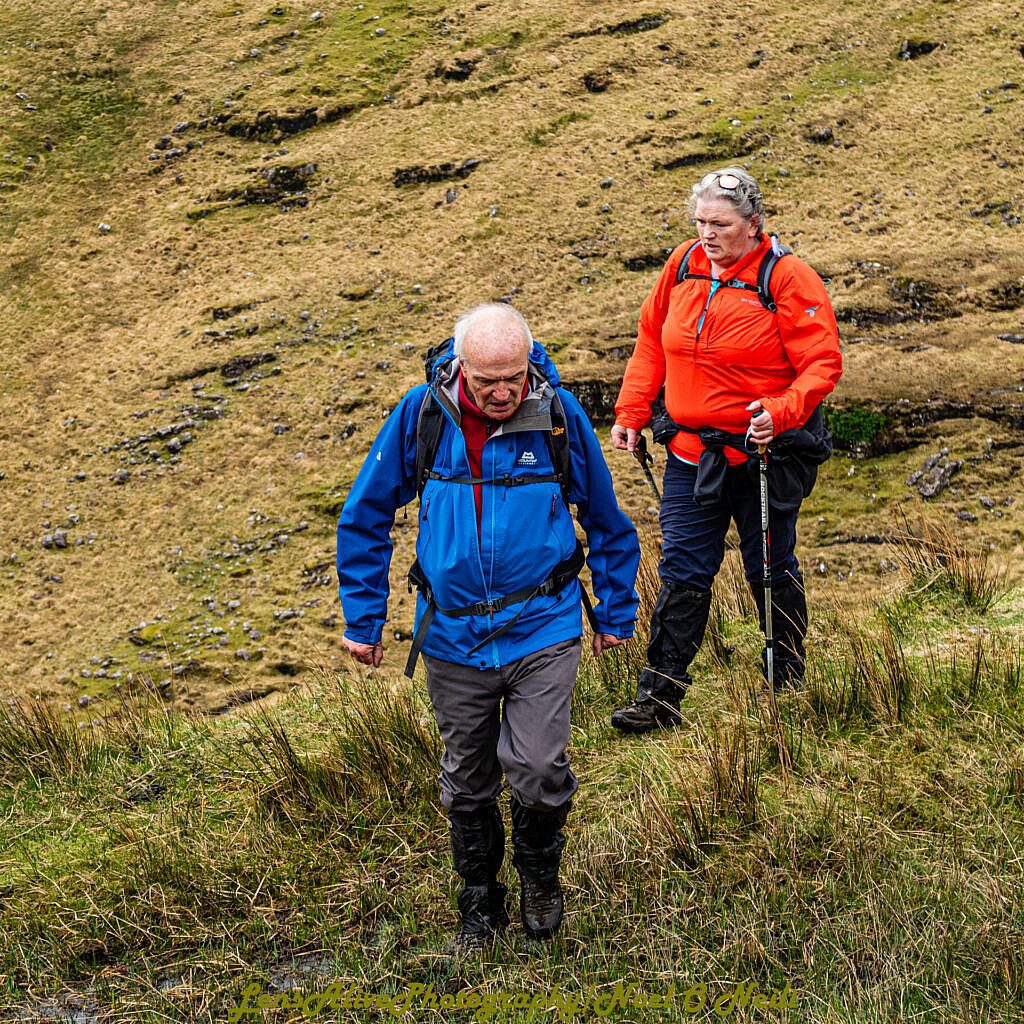 Beautiful landscape view on hillwalking route Gleann na hUamha -Macha na Bó - Annascaul Village