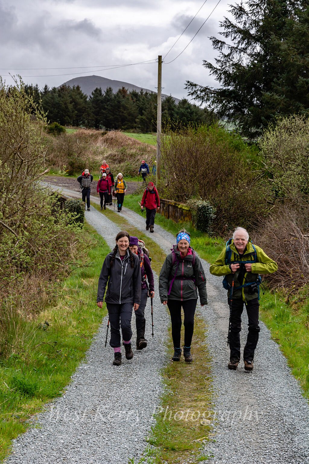 Beautiful landscape view on hillwalking route Gleann na hUamha -Macha na Bó - Annascaul Village