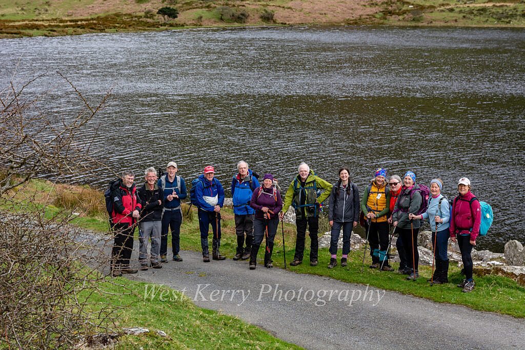 Beautiful landscape view on hillwalking route Gleann na hUamha -Macha na Bó - Annascaul Village