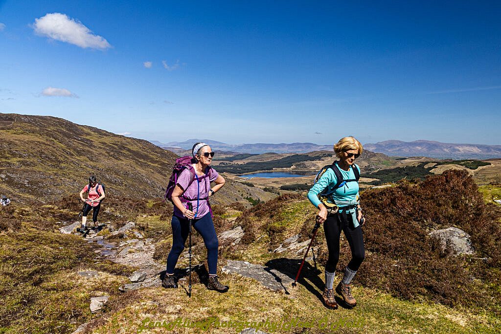 Beautiful landscape view on hillwalking route Loch Acoose-An Currach Mhór (Curraghmore)-Caher-Hydro Road