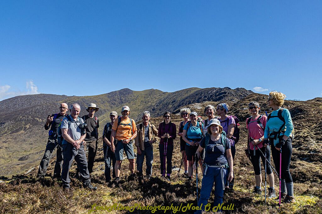 Beautiful landscape view on hillwalking route Loch Acoose-An Currach Mhór (Curraghmore)-Caher-Hydro Road