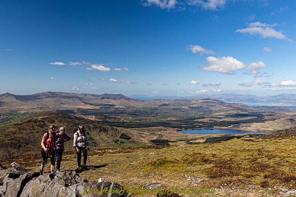 Beautiful landscape view on hillwalking route Loch Acoose-An Currach Mhór (Curraghmore)-Caher-Hydro Road