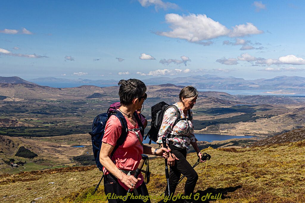 Beautiful landscape view on hillwalking route Loch Acoose-An Currach Mhór (Curraghmore)-Caher-Hydro Road