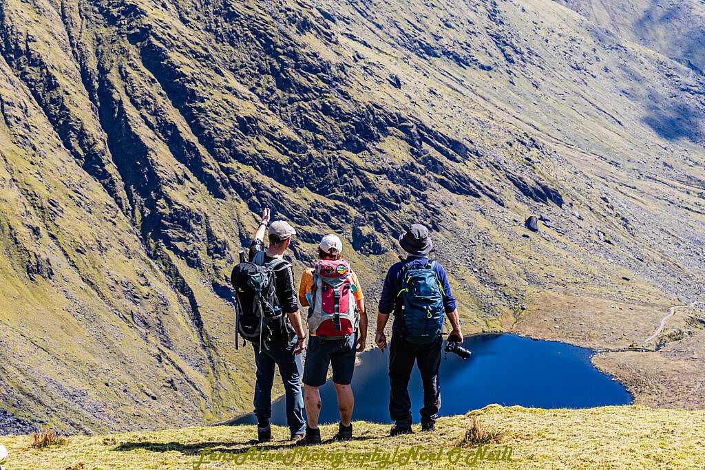 Beautiful landscape view on hillwalking route Loch Acoose-An Currach Mhór (Curraghmore)-Caher-Hydro Road
