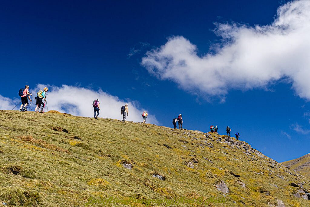 Beautiful landscape view on hillwalking route Loch Acoose-An Currach Mhór (Curraghmore)-Caher-Hydro Road