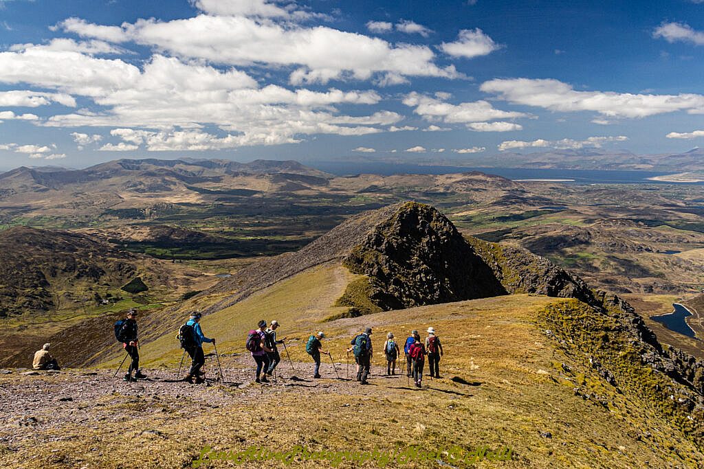Beautiful landscape view on hillwalking route Loch Acoose-An Currach Mhór (Curraghmore)-Caher-Hydro Road