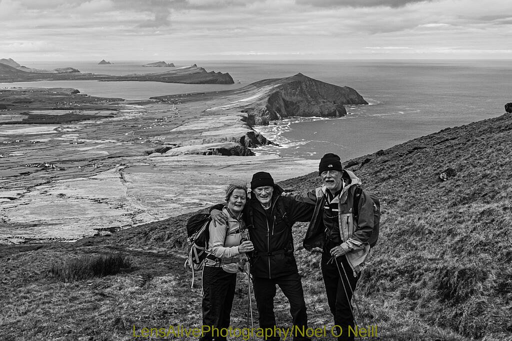 Beautiful landscape view on hillwalking route Baile na hAbha to Más an Tiompán