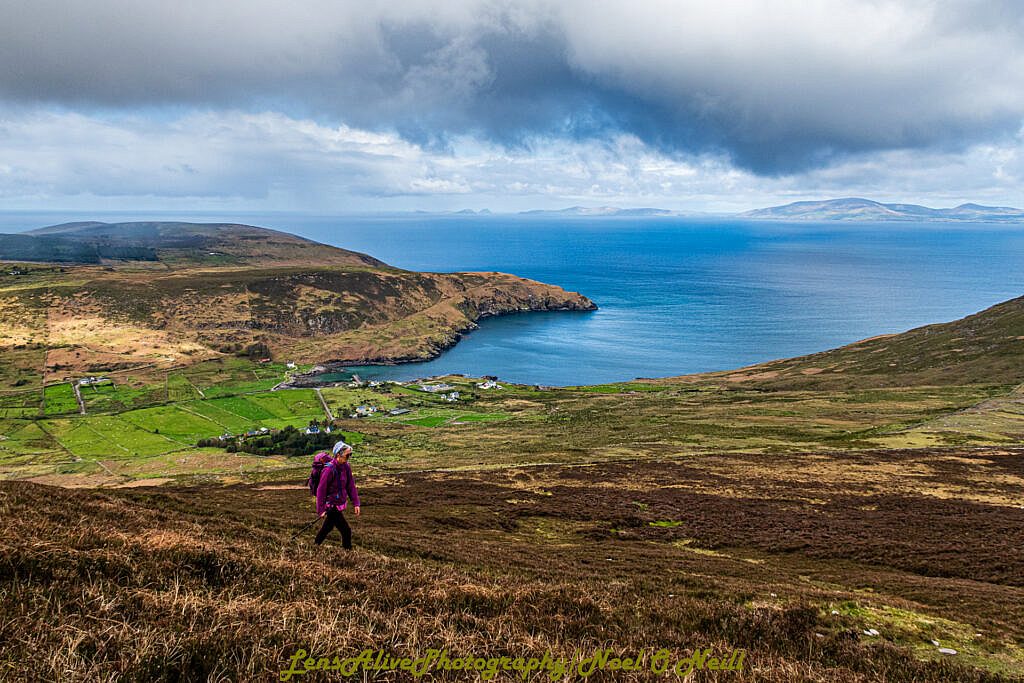 Beautiful landscape view on hillwalking route Cnoc na dTobar/Knocknadobar