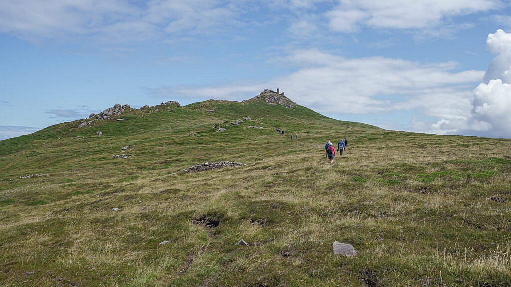 Beautiful landscape view on hillwalking route Ballydavid Head Loop