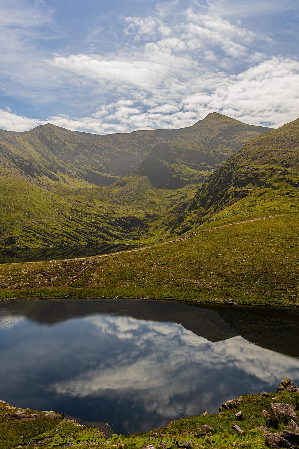 Beautiful landscape view on hillwalking route Carrauntoohil