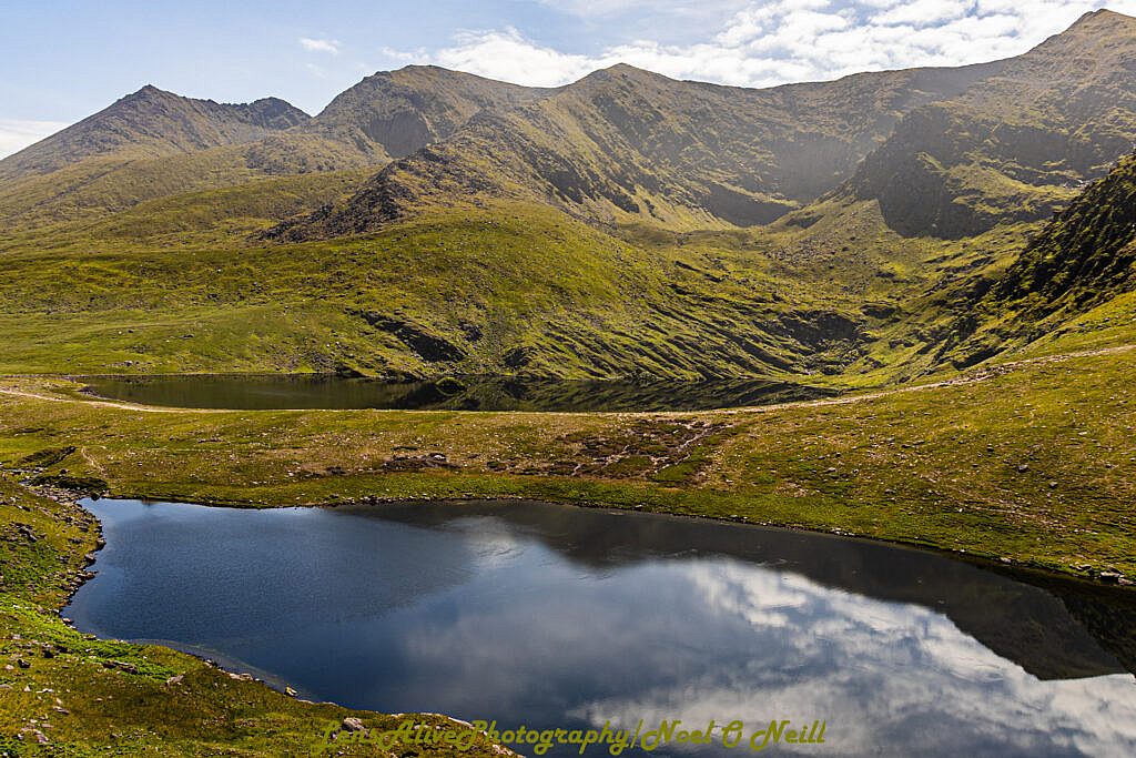 Beautiful landscape view on hillwalking route Carrauntoohil