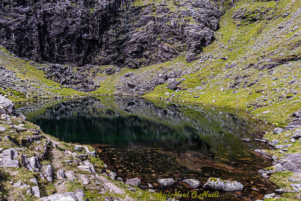 Beautiful landscape view on hillwalking route Carrauntoohil