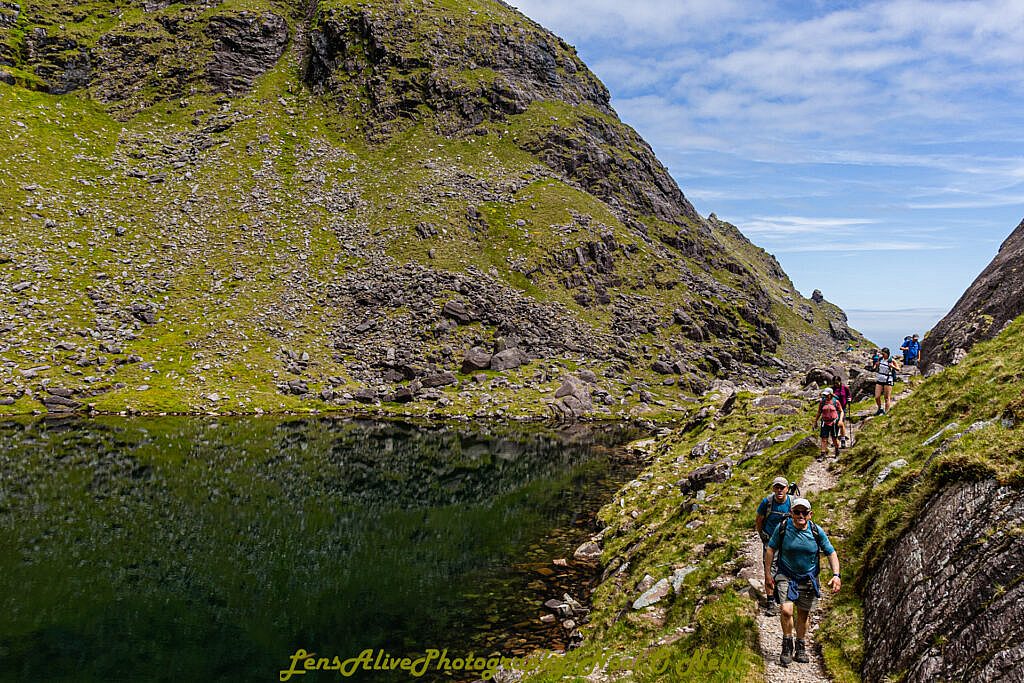 Beautiful landscape view on hillwalking route Carrauntoohil