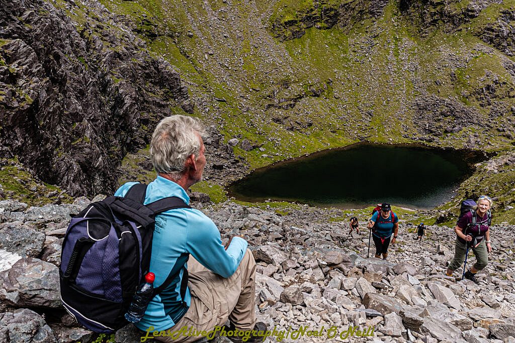 Beautiful landscape view on hillwalking route Carrauntoohil