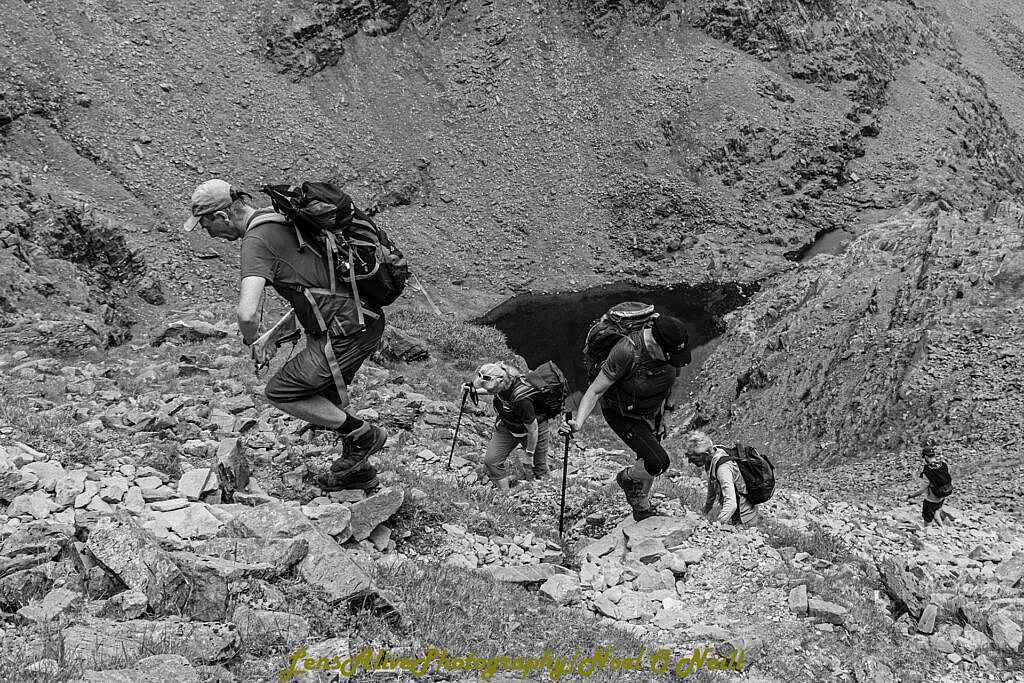 Beautiful landscape view on hillwalking route Carrauntoohil
