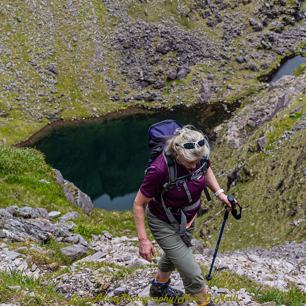 Beautiful landscape view on hillwalking route Carrauntoohil