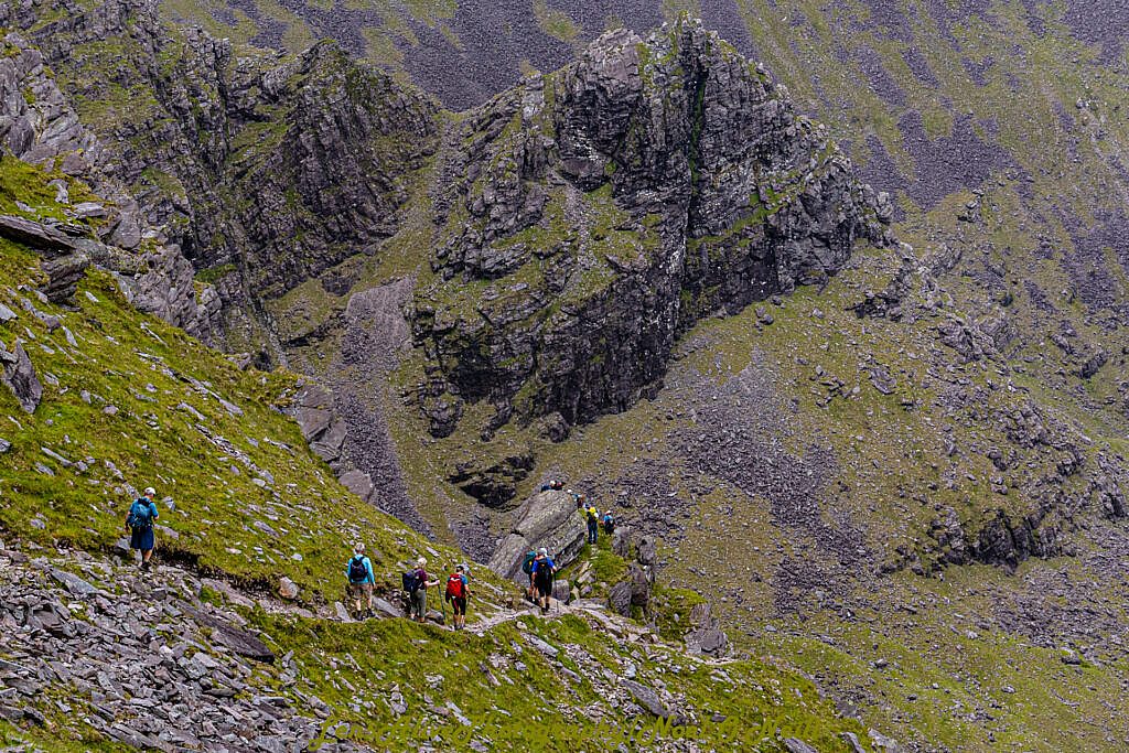 Beautiful landscape view on hillwalking route Carrauntoohil