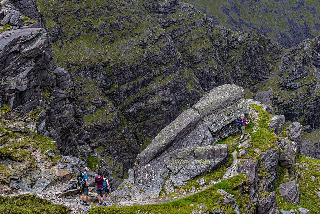 Beautiful landscape view on hillwalking route Carrauntoohil