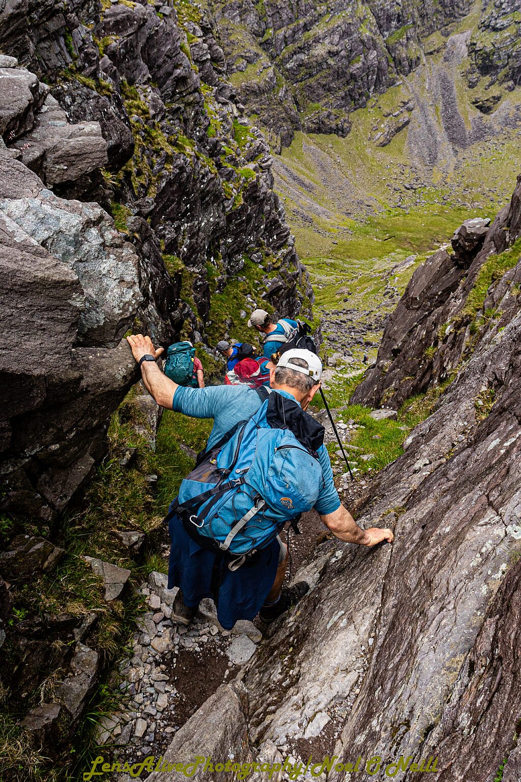 Beautiful landscape view on hillwalking route Carrauntoohil