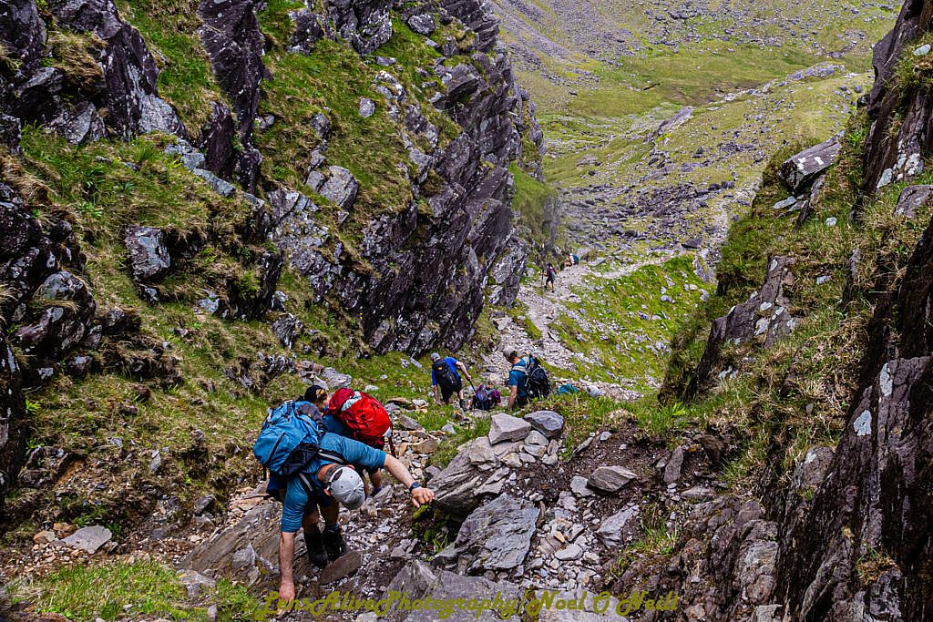 Beautiful landscape view on hillwalking route Carrauntoohil