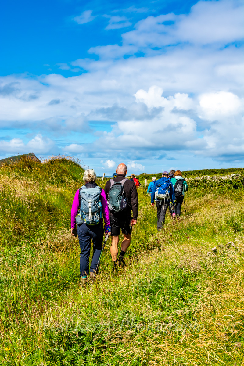 Beautiful landscape view on hillwalking route Ballydavid Head Loop