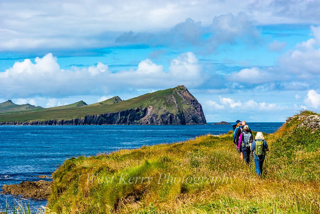 Beautiful landscape view on hillwalking route Ballydavid Head Loop