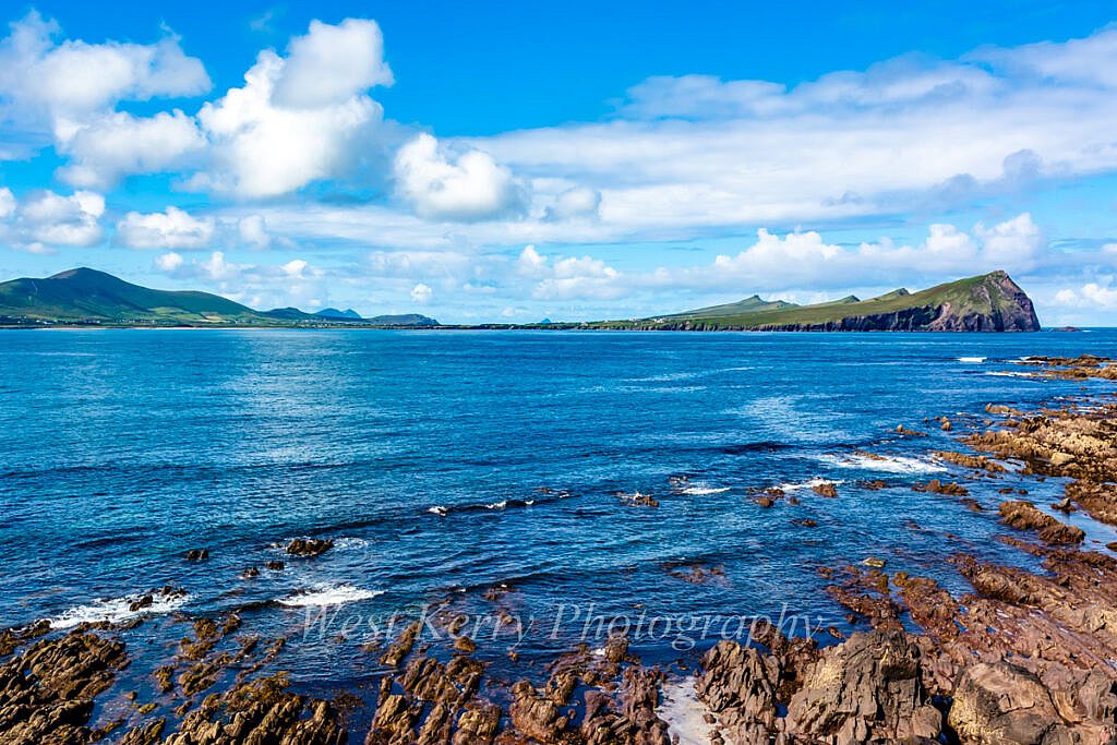 Beautiful landscape view on hillwalking route Ballydavid Head Loop