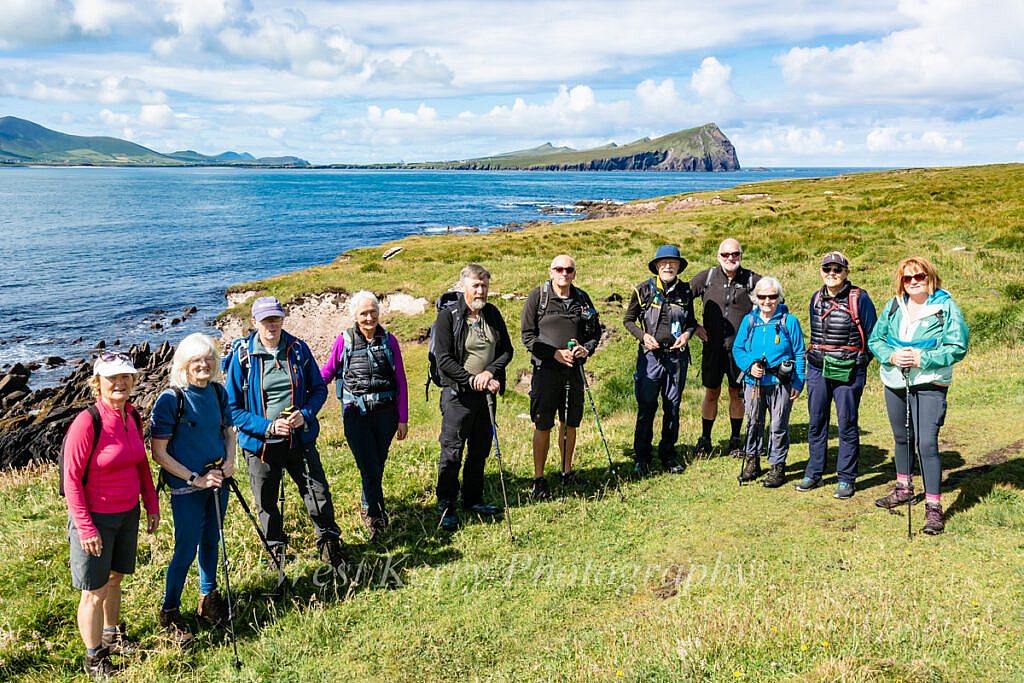 Beautiful landscape view on hillwalking route Ballydavid Head Loop