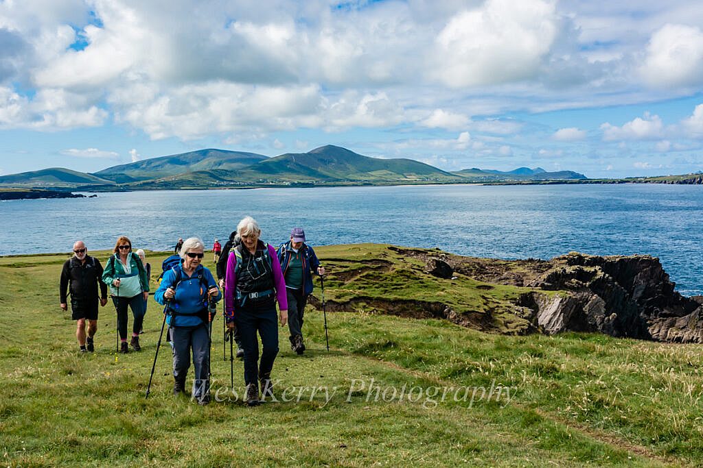 Beautiful landscape view on hillwalking route Ballydavid Head Loop
