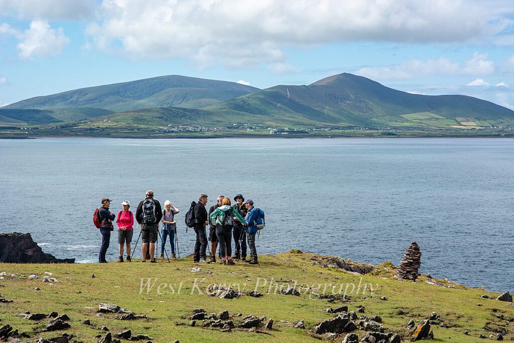 Beautiful landscape view on hillwalking route Ballydavid Head Loop