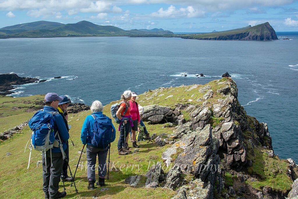 Beautiful landscape view on hillwalking route Ballydavid Head Loop