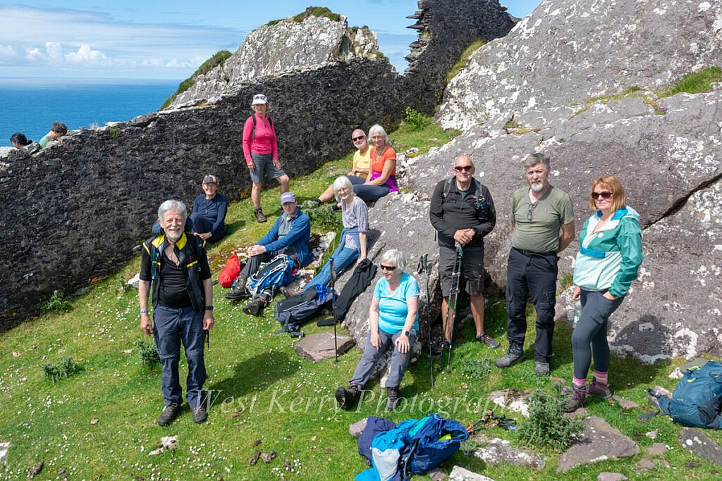 Beautiful landscape view on hillwalking route Ballydavid Head Loop