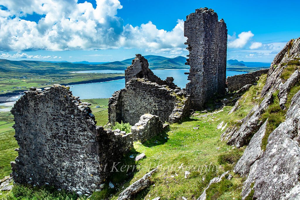 Beautiful landscape view on hillwalking route Ballydavid Head Loop