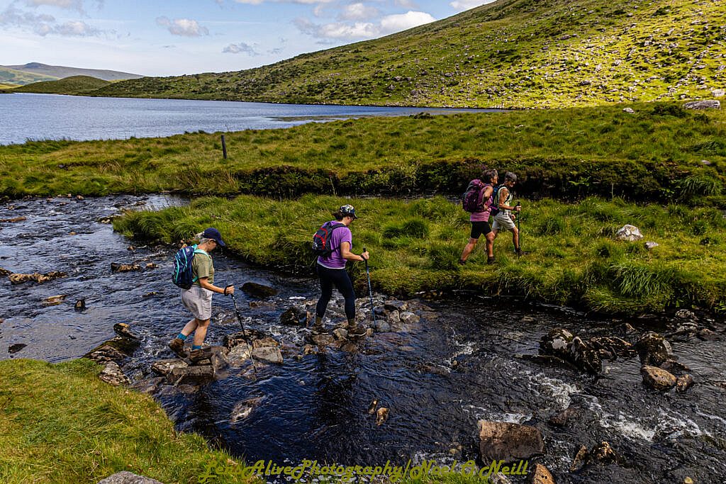 Beautiful landscape view on hillwalking route Loch an Dún Waterfall - Gob an Iolar - Ballyduff